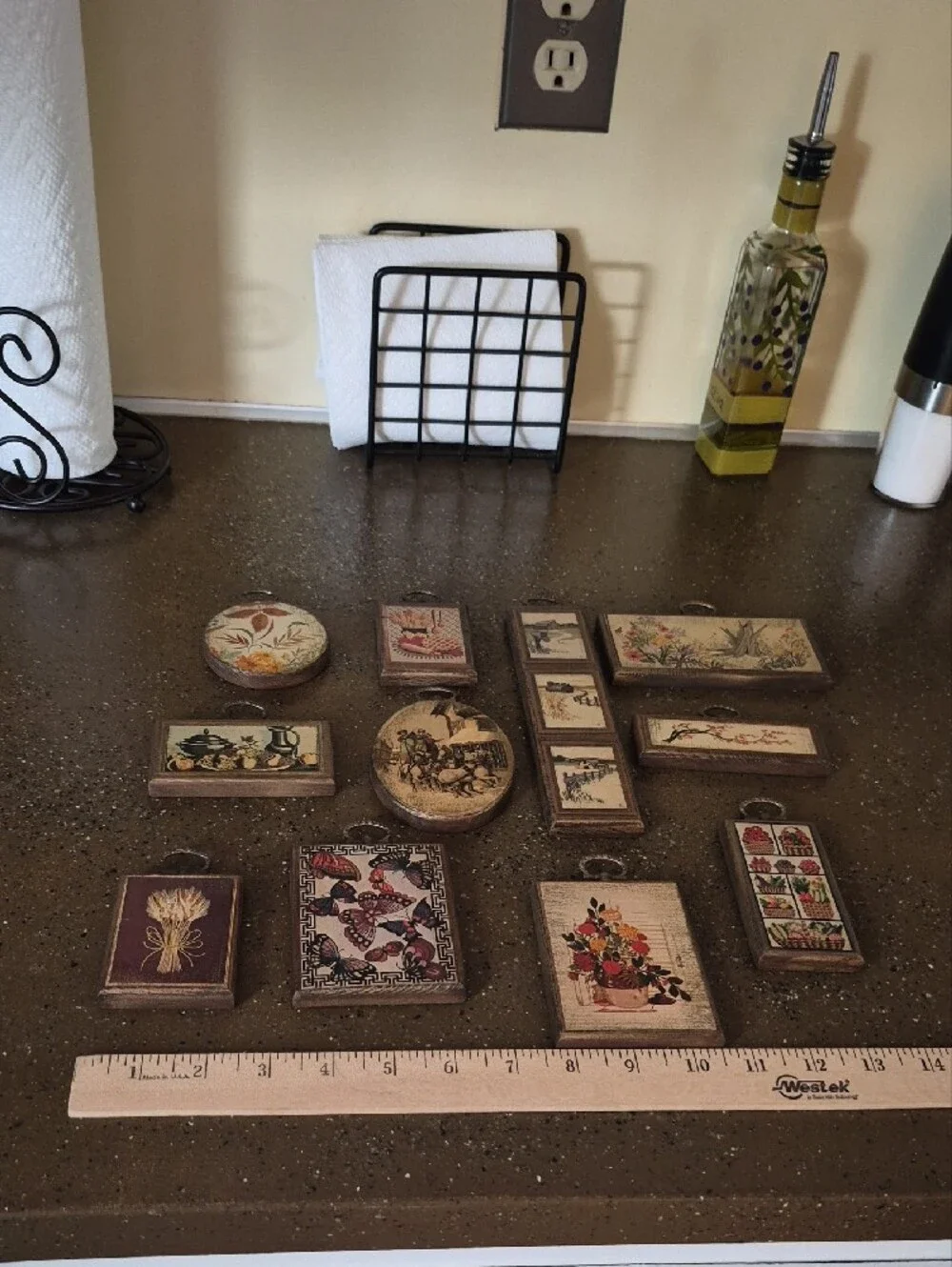 Vintage Decorative Wall Plaques Decopage 11 Total